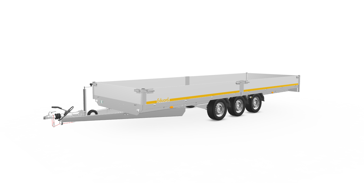 Foto 1 van 2 - 6m x 2m / 3500 kg / Plateau aanhangwagen met ingebouwde oprijplaten