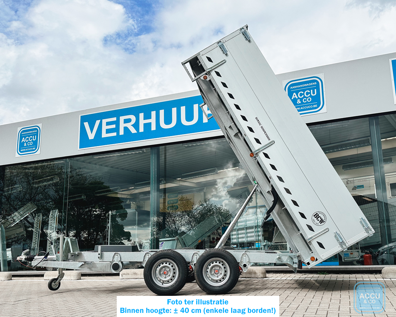 3m50 x 1m85 x 40 cm / 3500 kg / Kipper BIONIC suspension